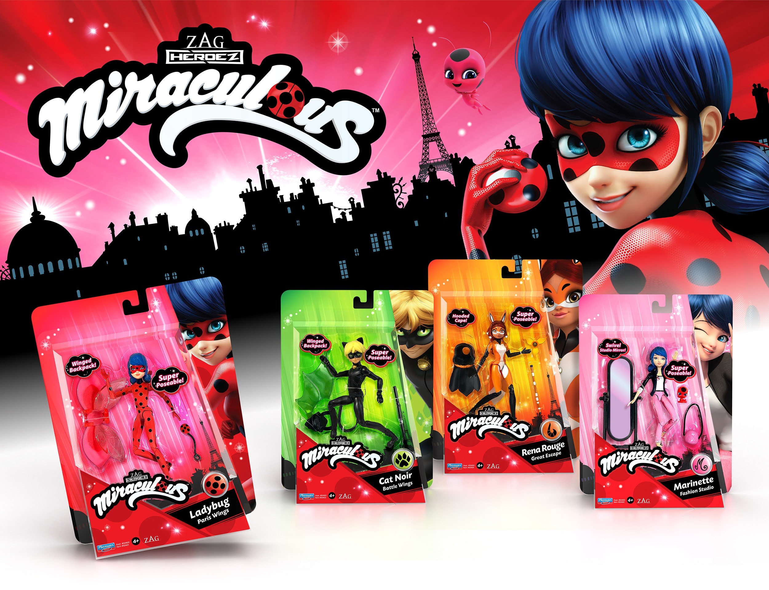 Miraculous LadyBug package design for Playmates Toys by McHale Design